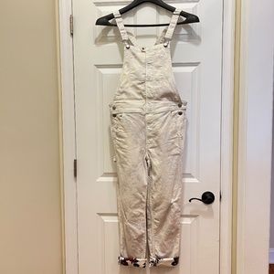 American Eagle White Wash Overall, white/multi, size M